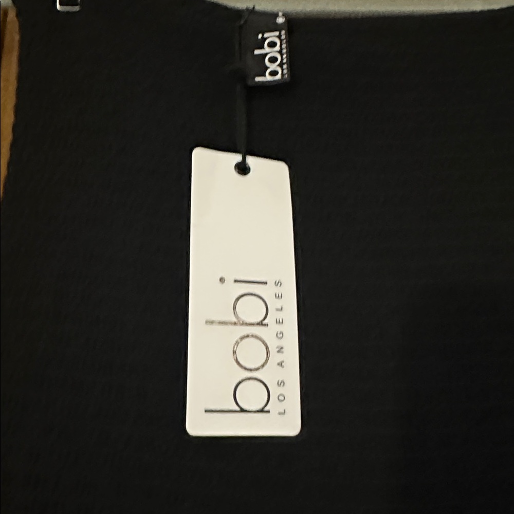 NEW bobi Los Angeles Revolve Black Strapless SlitLeg Smocked Jumpsuit SidePocket - Picture 15 of 15